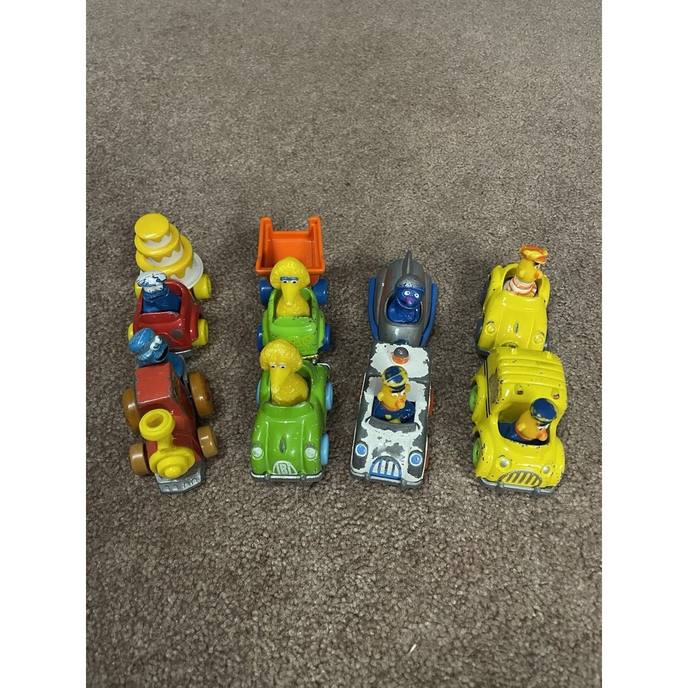 Muppets Lot 8 Cars Die Cast Toys Playskool Big Bird Cookie Monster   Vintage 80s